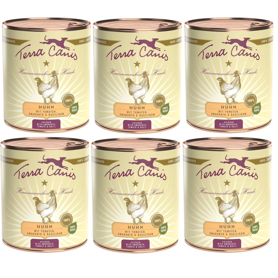 TERRA CANIS Classic Chicken mit Amaranth, Tomaten und Basilikum 6 x 800 gr.