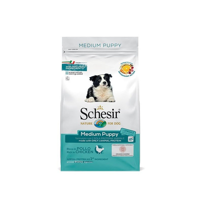 Schesir Cane Dry Line Medio Puppy Mantenimento con Pollo 3 Kg.