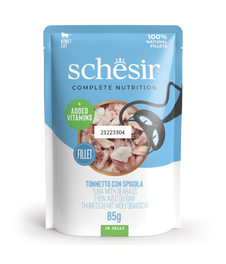 SCHESIR Thunfisch- und Wolfsbarschfilets in Gelee 85 gr. - 