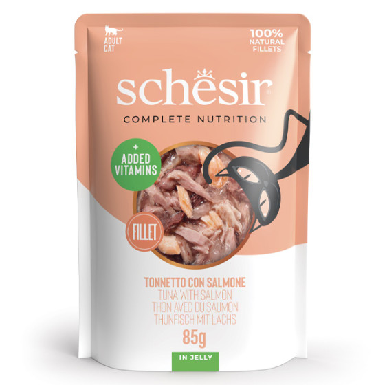 SCHESIR Filetti di Tonnetto e Salmone in Gelatina 85 gr. -