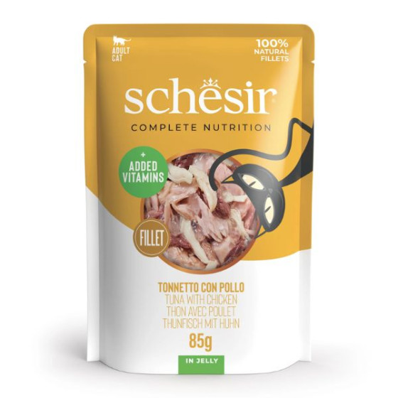 SCHESIR Filetti di Tonnetto e Pollo in Gelatina 85 gr. - 