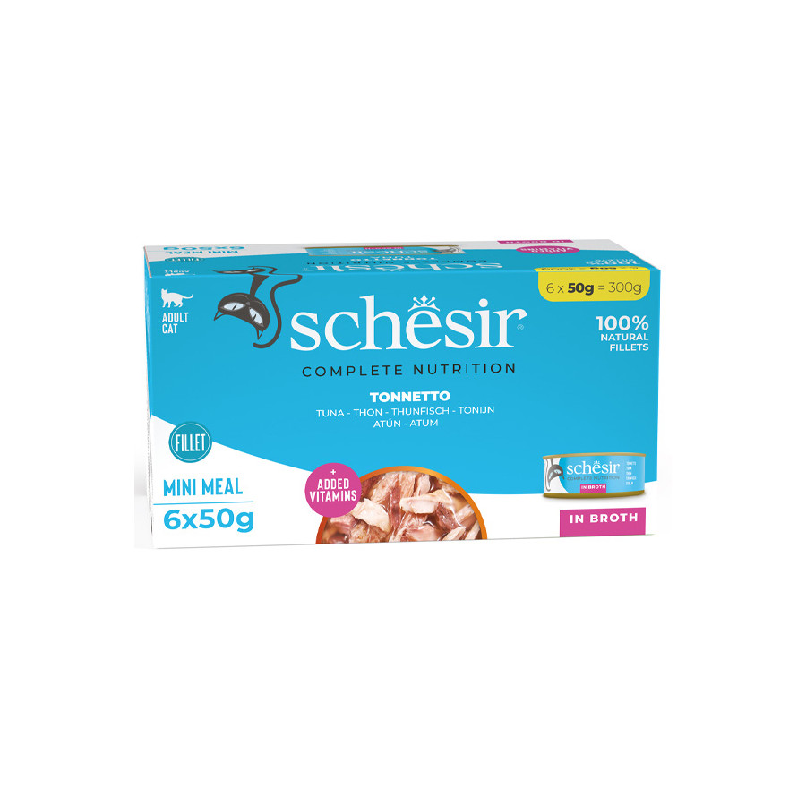 SCHESIR Natürlicher Thunfisch in Kochwasser (6 Dosen à 50 gr.)