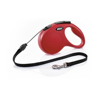 FLEXI New Classic Rote Leine mit Seil Größe m