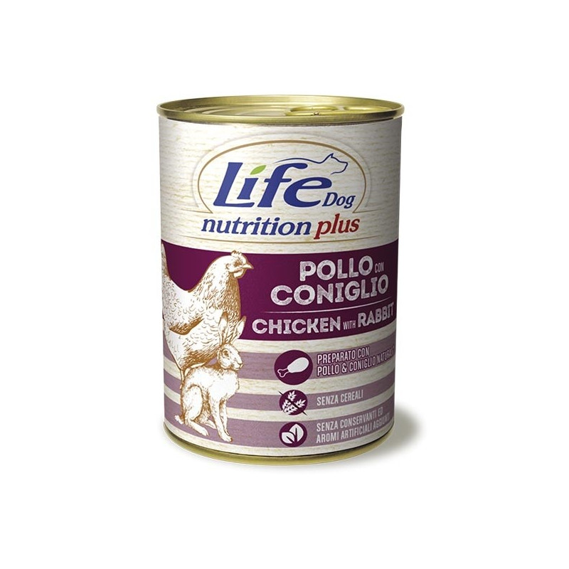 LIFE PET CARE Life Dog Nutrition Plus Pollo con Coniglio 400 gr. LIFE PET CARE Life Dog Nutrition Plus Pollo con Coniglio 400 gr.