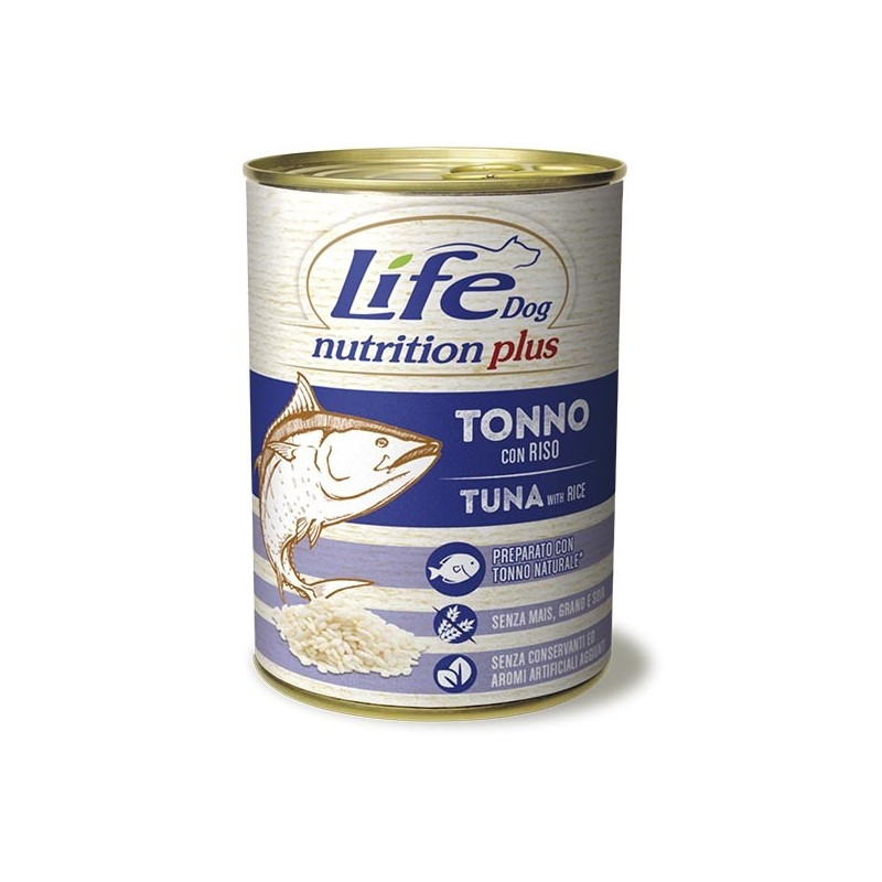 LIFE PET CARE Life Dog Nutrition Plus Tuna with Rice 400 gr. LIFE PET CARE Life Dog Nutrition Plus Tuna with Rice 400 gr.