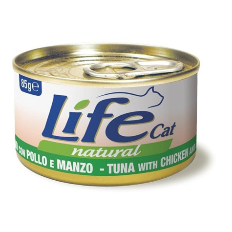 LIFE CAT NATÜRLICHER THUNFISCH HUHN RIND 85 gr.