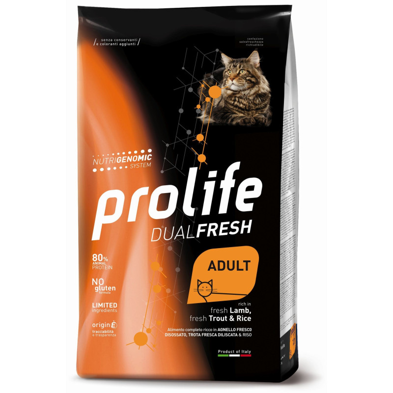 Prolife Gatto Dual Fresh Adult Agnello Trota Riso 1,5 kg