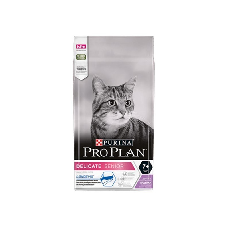 PURINA Pro Plan Delicate Longevis Senior 7+ Rich in Turkey 1,5 Kg.