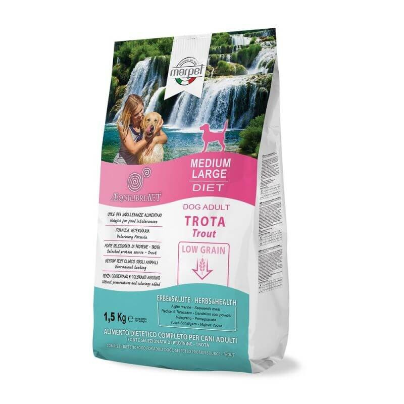 Marpet - Cane Equilibria Low Grain 100% Trota Medium Adult 1.5 Kg.