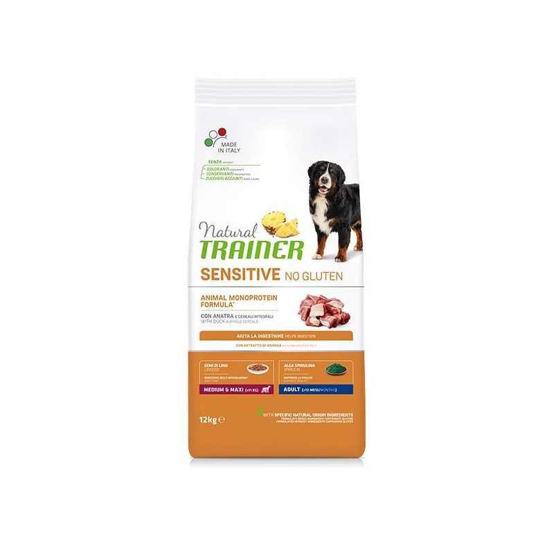 TRAINER Natural Sensitive Adult Medium & Maxi Anatra 12 kg.