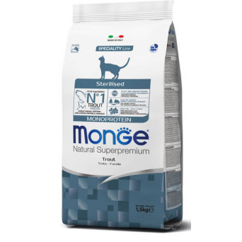 MONGE Natürliche sterilisierte Monoproteinforelle 1,5 kg.