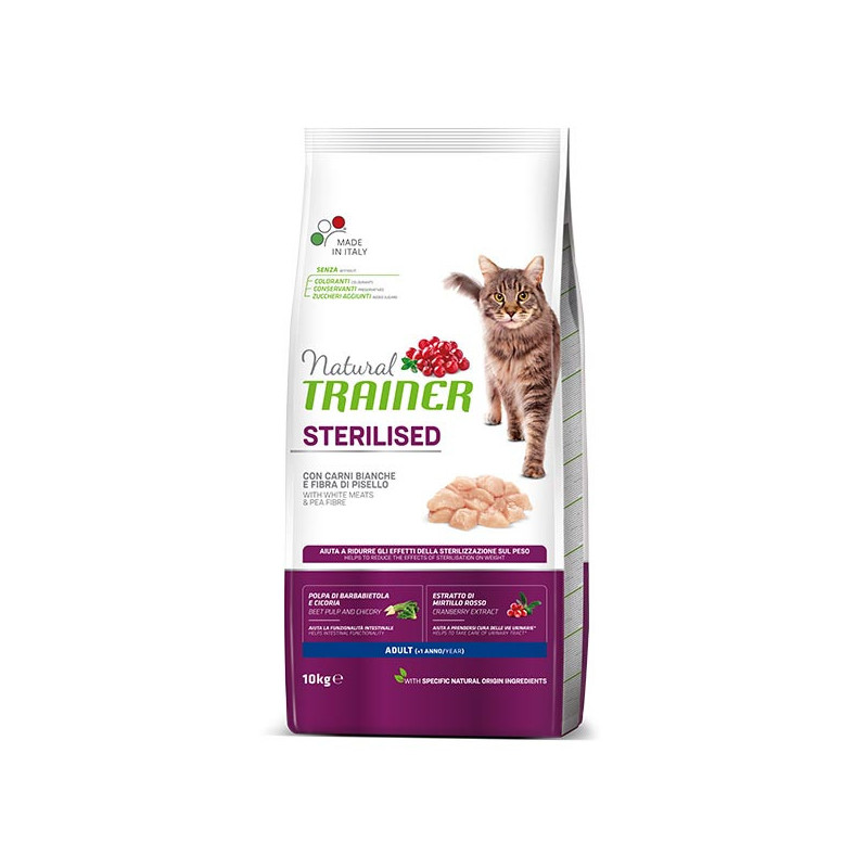 Trainer Natural Adult Sterilized Cat mit weißem Fleisch 10 kg