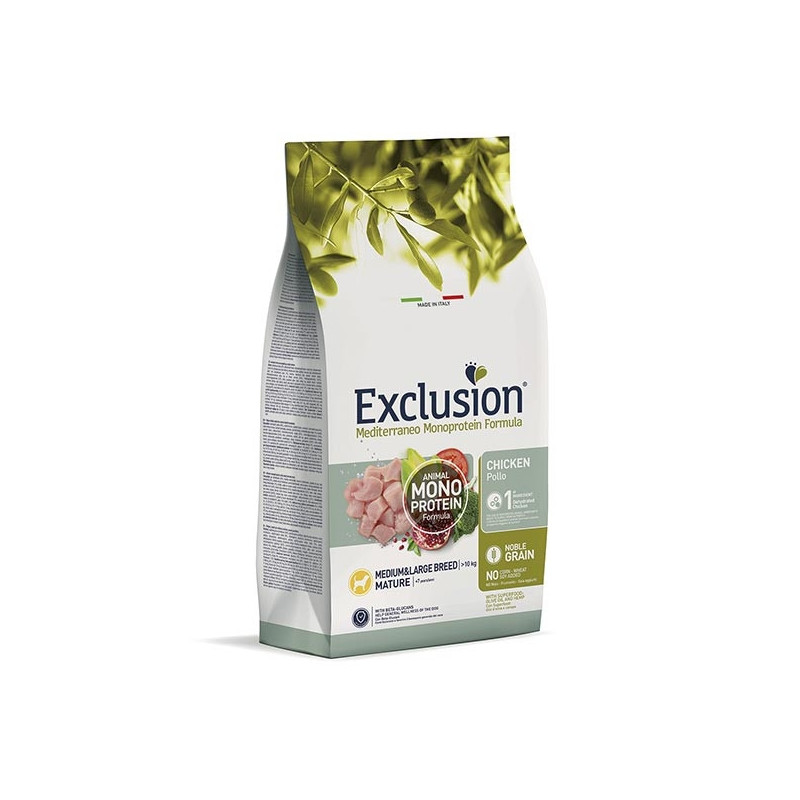 EXCLUSION Mediterraneo Monoproteico Mature medium Pollo 3 Kg.