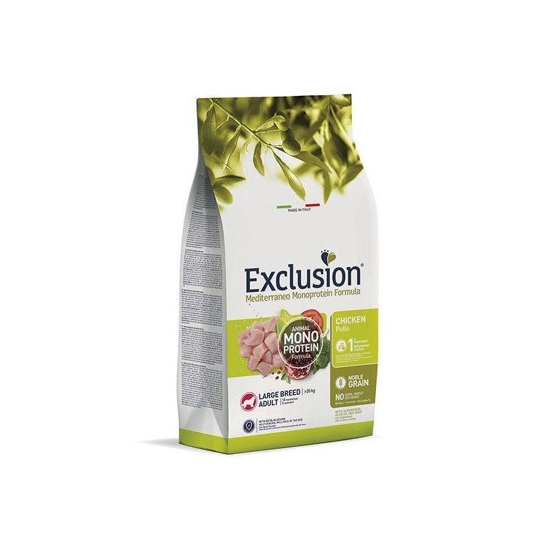 EXCLUSION Mediterraneo Monoproteico Adult large Pollo 12 Kg