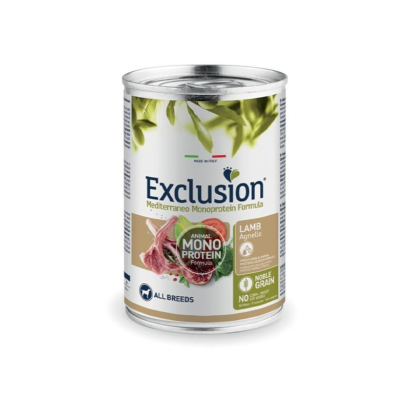EXCLUSION Mediterraneo Monoproteico adult Agnello 400 g EXCLUSION Mediterraneo Monoproteico adult Agnello 400 g