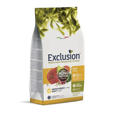 EXCLUSION Mediterrameo Monoproteico Adult medium Beef 3 kg