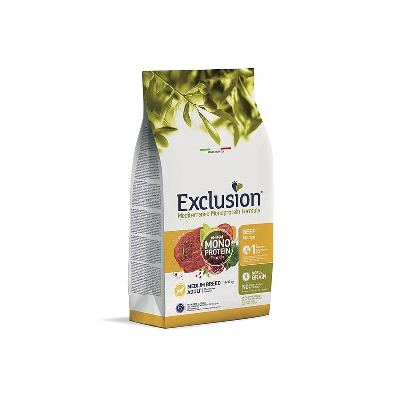 EXCLUSION Mediterrameo Monoproteico Adult medium Manzo 12 kg