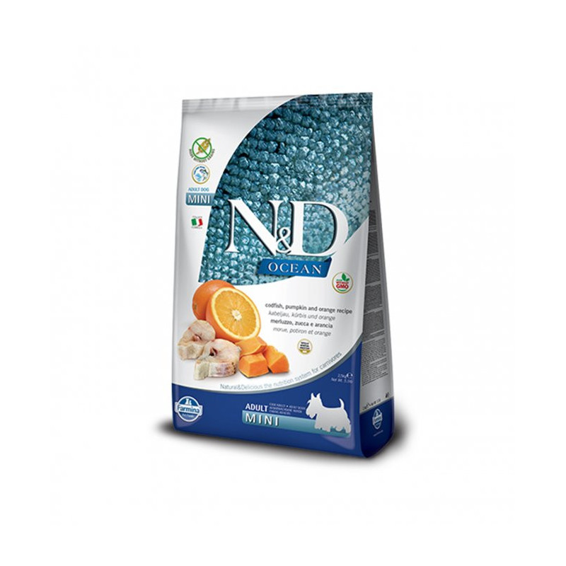 FARMINA N&D OCEAN adult mini merluzzo zucca e arancia 2,5 kg