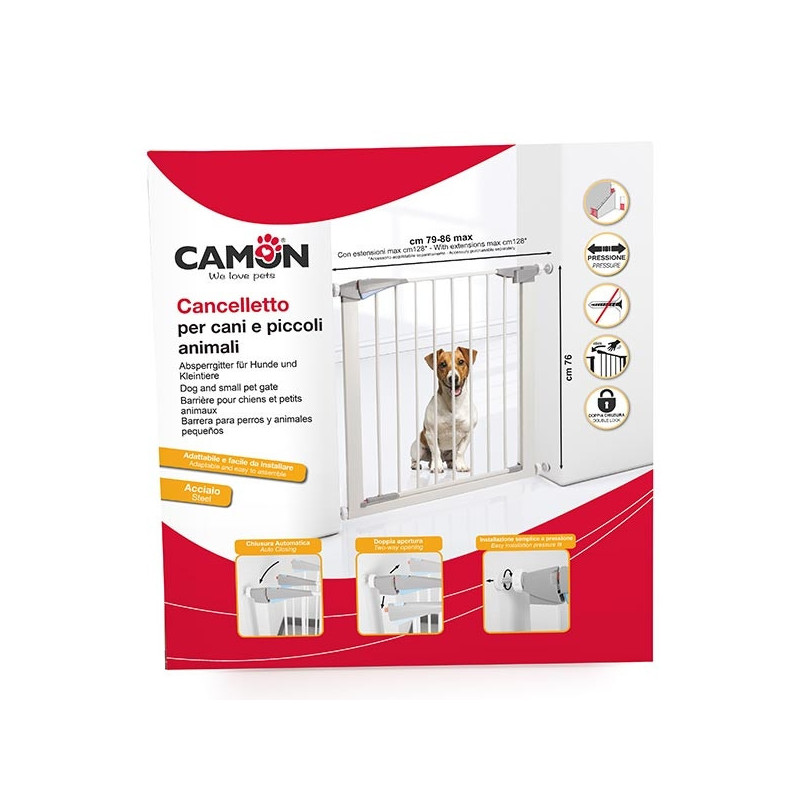 CAMON Cancelletto per Cani e Piccoli Animali Cancelletto - C080 1 Accessorio | h76 x 79/86 cm