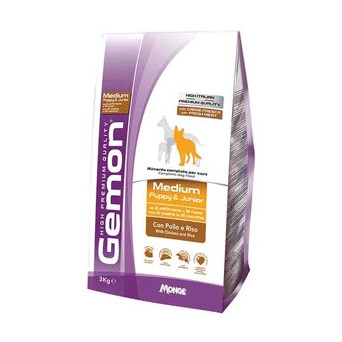 GEMON Dog Medium Puppy & Junior con Pollo e Riso 15 kg. - 