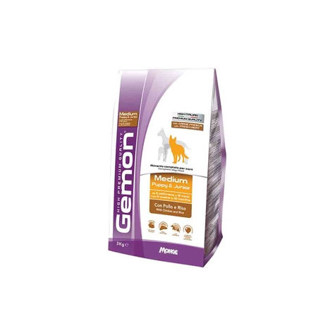 GEMON Dog Medium Puppy & Junior with Chicken and Rice 15 kg.