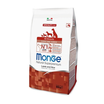 MONGE Natural Superpremium All Breeds Puppy & Junior Lamb and Rice 800 gr.