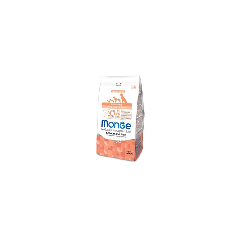 MONGE Natural Superpremium All Breeds Puppy & Junior Salmon and Rice 800 gr.