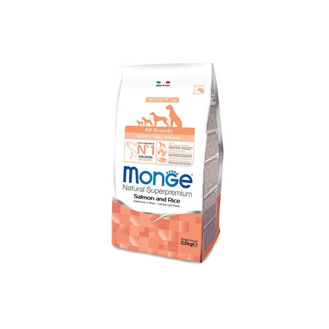 MONGE Natural Superpremium All Breeds Puppy & Junior Salmon and Rice 2,5 kg.