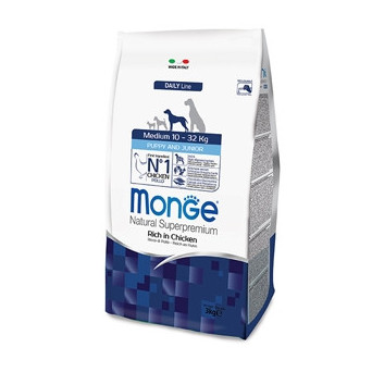 MONGE Natural Superpremium Medium Puppy & Junior Rich in Chicken 3 kg.