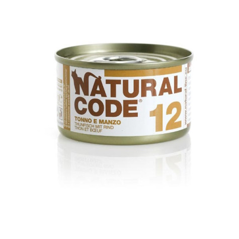 NATÜRLICHER CODE - 12 Thunfisch und Rindfleisch 85 gr.