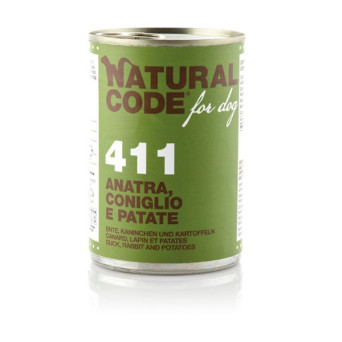 NATURAL CODE - Für Hund 411 Ente, Kaninchen und Kartoffeln 400 gr.