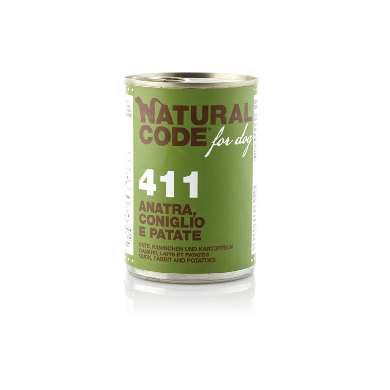 NATURAL CODE - Für Hund 411 Ente, Kaninchen und Kartoffeln 400 gr.