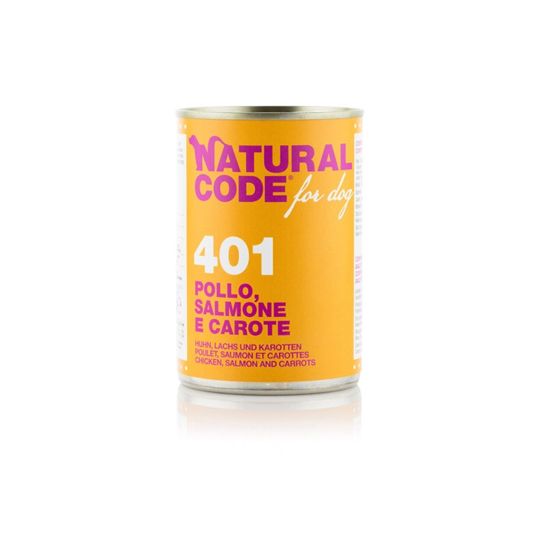 NATURAL CODE For Dog 401 Huhn, Lachs und Karotten 400 gr.