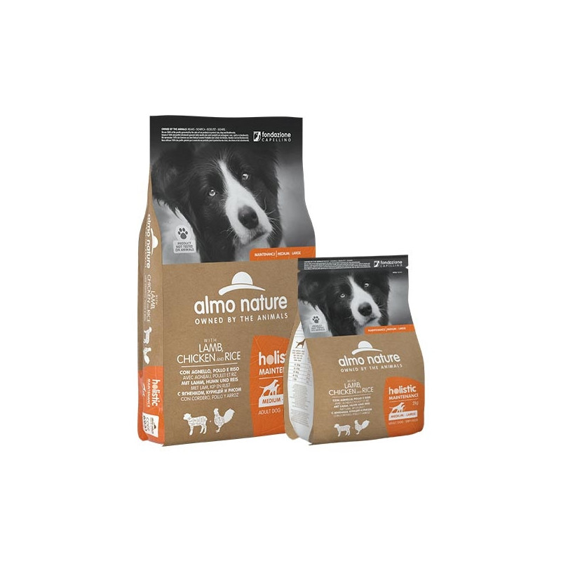ALMO NATURE Holistic Maintenance Adult Medium & Large con Agnello, Pollo e Riso 2 kg.
