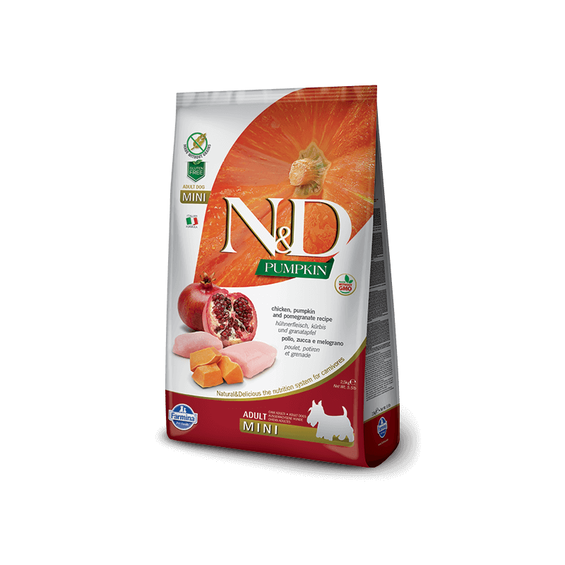 FARMINA N&D PUMPKIN grain free adult mini chicken pumpkin and pomegranate 7 kg