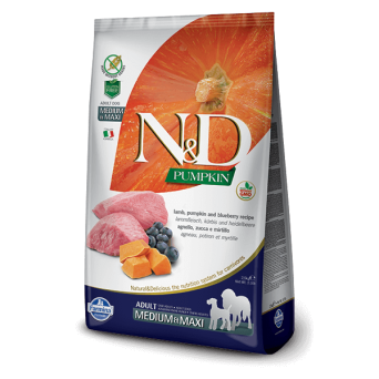 FARMINA N&D PUMPKIN grain free adult medium maxi lamb pumpkin and blueberry 2,5 kg