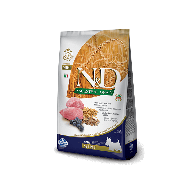 FARMINA N&D LOW ANCESTRAL GRAIN dog mini spelled oats lamb blueberry 2,5 kg