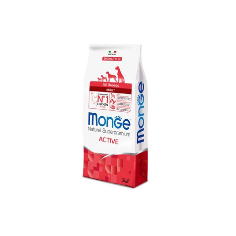 MONGE Natural Superpremium All Breeds Adult Active mit Huhn 12 kg.
