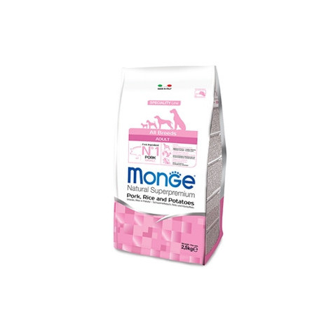 MONGE Natural Superpremium All Breeds Adult Schweinefleisch, Reis und Kartoffeln 2,5 kg.