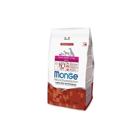 MONGE Natural Superpremium Extra Small Adult Lamb, Rice 2,5 kg.
