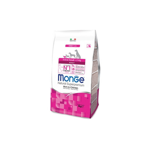 MONGE Natural Superpremium Extra Small Adult Ricco di Pollo 3 kg. - 