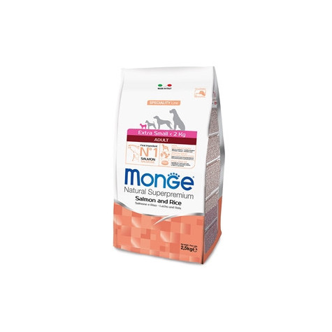 MONGE Natural Superpremium Extra Small Adult Salmone e Riso 2,5 kg. - 