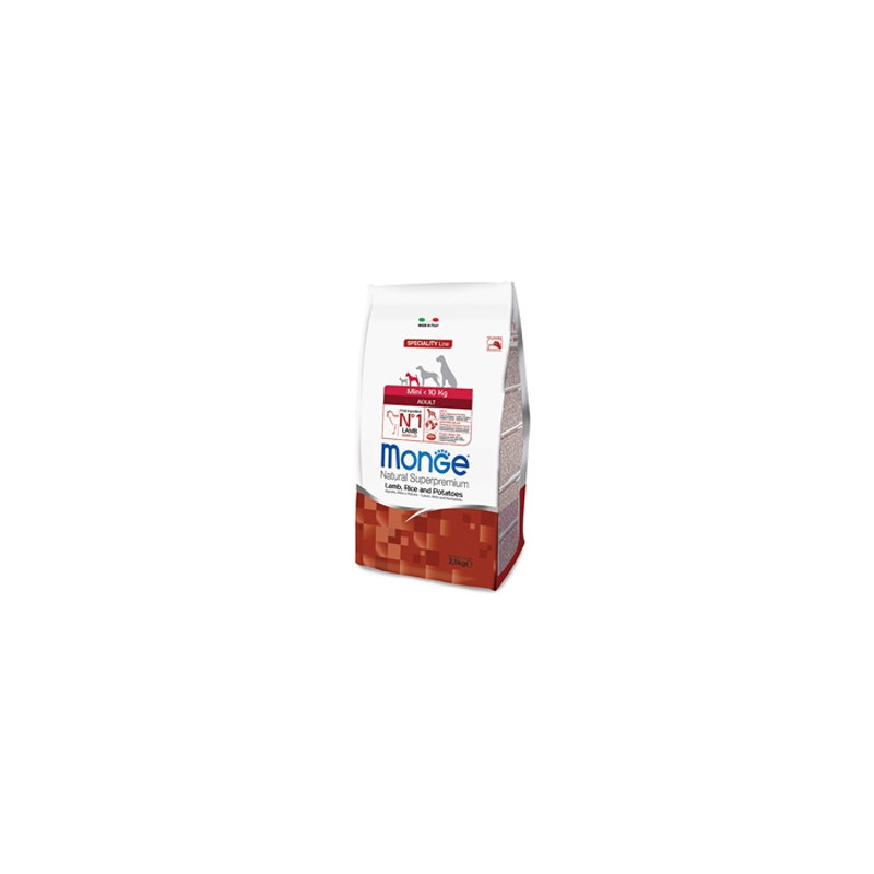 MONGE Natural Superpremium Mini Adult Lamb, Rice and Potatoes 7.5 kg.