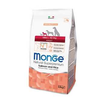 MONGE Natural Superpremium Mini Adult Lachs und Reis 7,5 kg.
