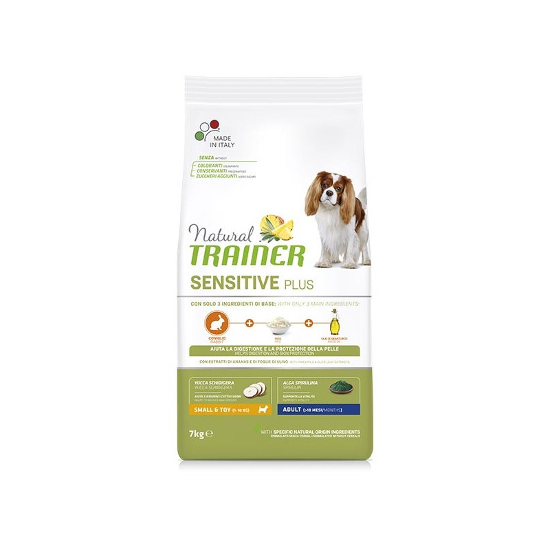 TRAINER Natural Sensitive Plus No Gluten Small & Toy Adult con Coniglio 800 gr.