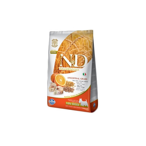 FARMINA N&D LOW ANCESTRAL GRAIN Adult Mini con Merluzzo e Arancia 2,5 kg. - 