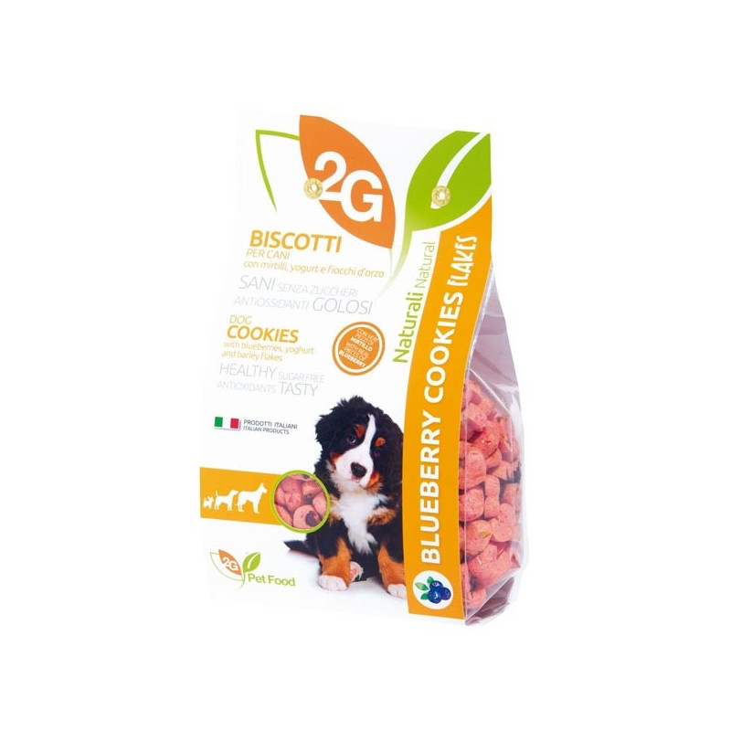 2G PET FOOD GUIDOLIN GIANNI Cookies con Mirtilli, Yogurt e Fiocchi d'Orzo 350 gr.