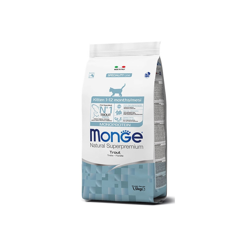 MONGE Natural Superpremium Kitten con Trota 1,5 kg.