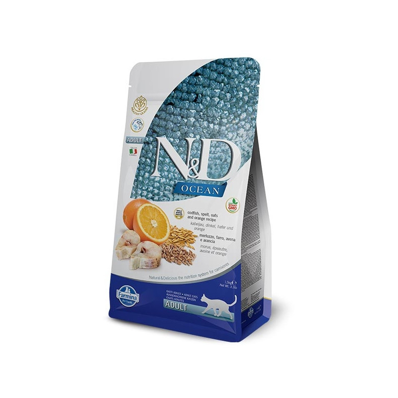 FARMINA N&D Ocean con Merluzzo, Farro, Avena e Arancia 300 gr.