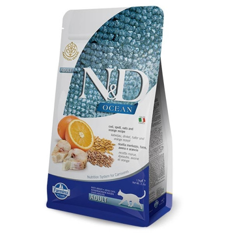FARMINA N&D Ocean mit Kabeljau, Dinkel, Hafer und Orange Rezept 1,5 kg.